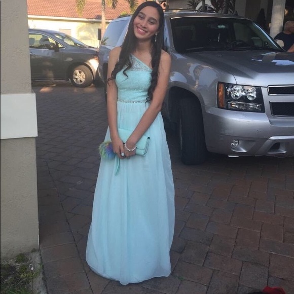 Light blue/green Prom Dress - Picture 4 of 4